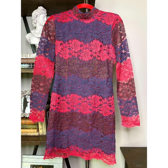 Romeo & Juliet Couture Long Sleeve Lace Dress Medium - Picture 3 of 7